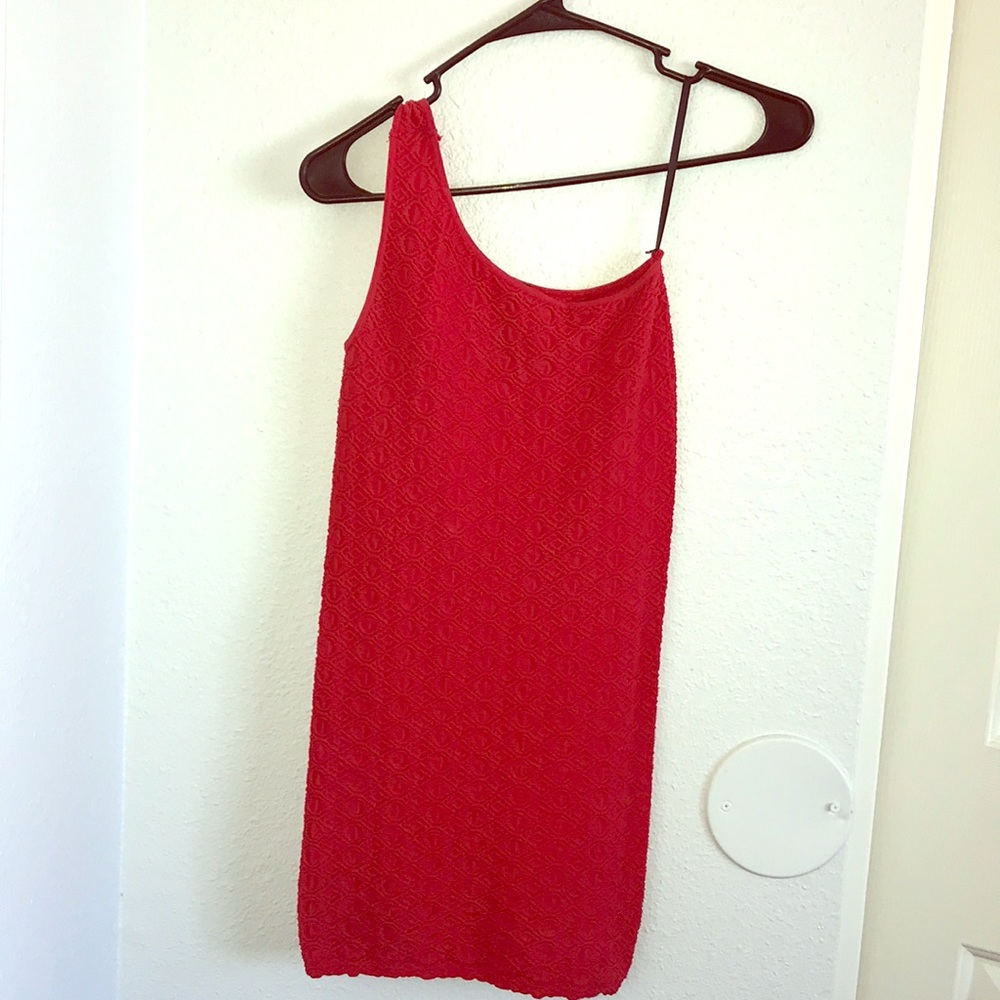 Bebe one shoulder fitted dress